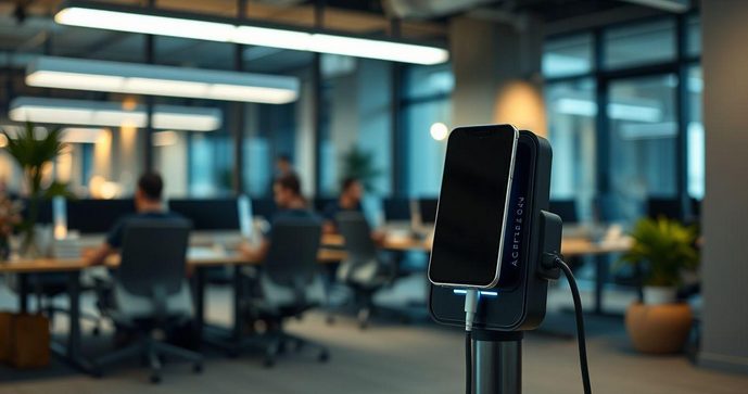 Totem carregador de celular personalizado como solu&ccedil;&atilde;o inovadora para empresas